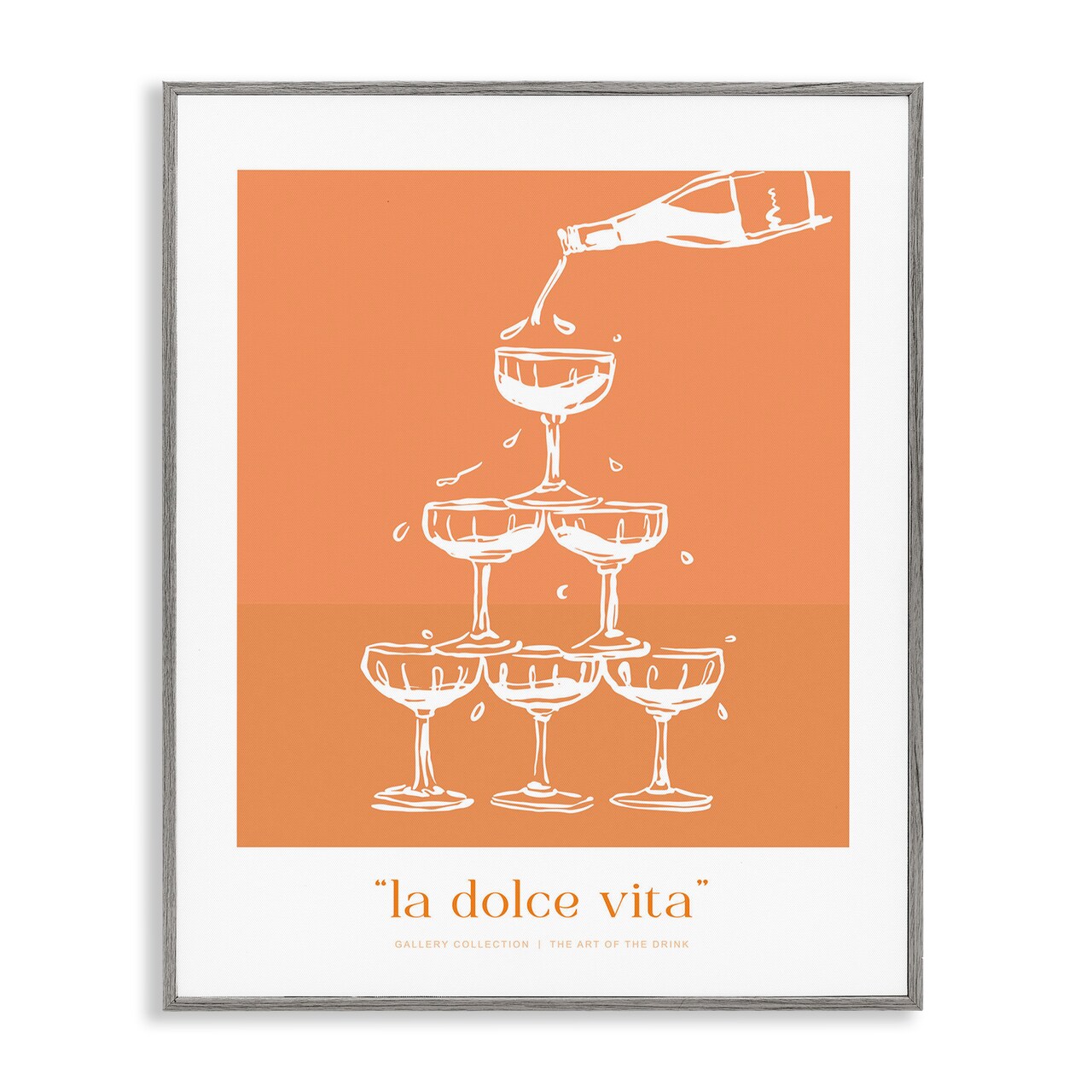 Stupell Industries La Dolce Vita Champagne Framed Giclee, design by Lettered and Lined